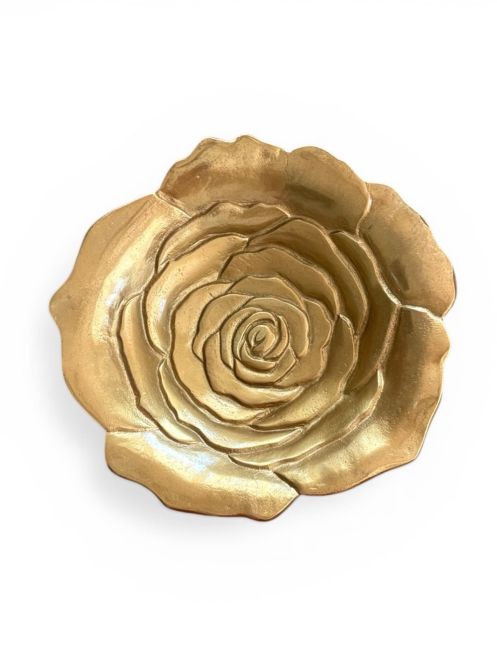 Julia Knight 12” Gold Rose Cast Aluminum Serving Bowl Grandmillennial Design